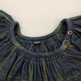 45R/45rpm ジンバネルのチロルブラウス（インディゴ） コットン チェック 定価48400円 ネイビー グリーン レディース フォーティーファイブアールピーエム【中古】6-0207T♪