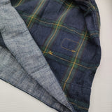 45R/45rpm ジンバネルのチロルブラウス（インディゴ） コットン チェック 定価48400円 ネイビー グリーン レディース フォーティーファイブアールピーエム【中古】6-0207T♪