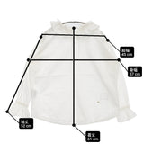 45R/45rpm インドカディのフリルカラーTシャツ コットン 定価35200円 ブラウス シャツ ホワイト レディース フォーティーファイブアールピーエム【中古】6-0207M♪