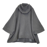 utilite UTG1903-17 日本製 ウール フード付き ドルマン コート グレー レディース ユティリテ【中古】6-0809T∞