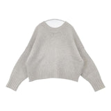 TOMORROWLAND tricot ウールカシミヤ2wayプルオーバー 定価18700円 11-02-95-02631 サイズL セーター ニット グレー レディース トゥモローランド【中古】6-0809T∞