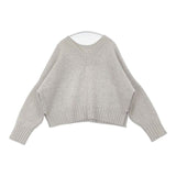 TOMORROWLAND tricot ウールカシミヤ2wayプルオーバー 定価18700円 11-02-95-02631 サイズL セーター ニット グレー レディース トゥモローランド【中古】6-0809T∞