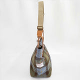 CLEDRAN HARRIS TWEED 2WAY TOTE ハリスツイード 2WAY トート 定価20900円 ウール ニット ショルダーバッグ ブルー ブラウン レディース クレドラン【中古】6-0921T◎
