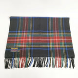 TWEEDMILL ウール100% ピン付き チェック マフラー ストール レッド ブラック レディース ツイードミル【中古】6-0921T◎