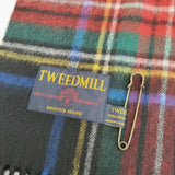 TWEEDMILL ウール100% ピン付き チェック マフラー ストール レッド ブラック レディース ツイードミル【中古】6-0921T◎