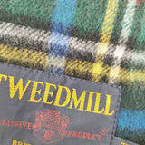 TWEEDMILL ウール100% ピン付き チェック マフラー ストール レッド ブラック レディース ツイードミル【中古】6-0921T◎