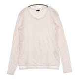 theory コットン クルーネック サイズS 長袖Ｔシャツ カットソー ロンＴ ベビーピンク レディース セオリー【中古】6-0329M△
