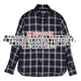 ANGLOBAL SHOP/HAVERSACK チェック柄 丸襟 コットン サイズ0 日本製 長袖シャツ ネイビー ブラック レディース アングローバルショップ/ハバーサック【中古】6-0329M△