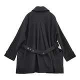 KURASHI&Trips foufouコラボ 「シックに、かろやか」バックベルトのウールコート M 定価36300円 25AW ブラック レディース クラシアンドトリップス/北欧、暮らしの道具店【中古】6-0203T♪