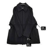 KURASHI&Trips foufouコラボ 「シックに、かろやか」バックベルトのウールコート M 定価36300円 25AW ブラック レディース クラシアンドトリップス/北欧、暮らしの道具店【中古】6-0203T♪