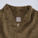 結 -YUI- ユイ コーデュロイカッタウェイベスト 定価29700円 YV-003-AN ベスト カーキ レディース【中古】6-0207T♪