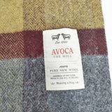 AVOCA ピュアウール フリンジストール マフラー チェック 大判 ストール オレンジ グリーン グレー 多色 レディース アヴォカ【中古】6-0921T◎