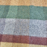 AVOCA ピュアウール フリンジストール マフラー チェック 大判 ストール オレンジ グリーン グレー 多色 レディース アヴォカ【中古】6-0921T◎