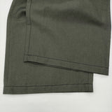 homspun ウールリネンギャザーワイドパンツ 定価28600円 サイズS 252-3389 パンツ 25AW ダークグリーン レディース ホームスパン【中古】6-0207T♪