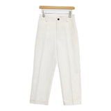 MARGARET HOWELL COTTON LINEN TWILL TROUSERS 定価36300円 578-4143030 サイズ1 パンツ 24SS ホワイト レディース マーガレットハウエル【中古】6-0328M♪