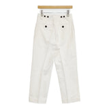 MARGARET HOWELL COTTON LINEN TWILL TROUSERS 定価36300円 578-4143030 サイズ1 パンツ 24SS ホワイト レディース マーガレットハウエル【中古】6-0328M♪