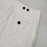MARGARET HOWELL COTTON LINEN TWILL TROUSERS 定価36300円 578-4143030 サイズ1 パンツ 24SS ホワイト レディース マーガレットハウエル【中古】6-0328M♪