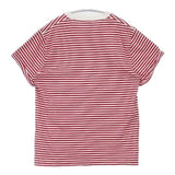 GYMPHLEX J-1155 ロゴ刺繍 ボーダー 半袖Ｔシャツ カットソー レッド ホワイト レディース ジムフレックス【中古】6-0611S∞