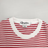 GYMPHLEX J-1155 ロゴ刺繍 ボーダー 半袖Ｔシャツ カットソー レッド ホワイト レディース ジムフレックス【中古】6-0611S∞