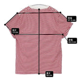 GYMPHLEX J-1155 ロゴ刺繍 ボーダー 半袖Ｔシャツ カットソー レッド ホワイト レディース ジムフレックス【中古】6-0611S∞