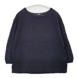MARGARET HOWELL 589-0163602 リネンコットン サイズF セーター ニット ネイビー レディース マーガレットハウエル【中古】6-0802M∞