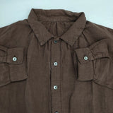 nest Robe リネン近江晒ドロストシャツ 01224-1281 ブラウス シャツ ブラウン レディース ネストローブ【中古】6-0608M∞