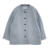 Vent d'ouest par Le Minor INOBUN別注 リバティ ノーカラー ショートコート サイズ38 コート ブルーグレー レディース ルミノア【中古】6-0207T♪