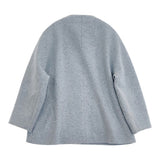 Vent d'ouest par Le Minor INOBUN別注 リバティ ノーカラー ショートコート サイズ38 コート ブルーグレー レディース ルミノア【中古】6-0207T♪