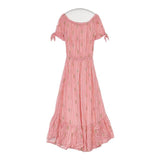Angels by the Sea Hawaii エンジェルズバイザシー パイナップル柄 ストライプ レーヨン ワンピース ピンク レディース【中古】6-0611S∞