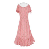 Angels by the Sea Hawaii エンジェルズバイザシー パイナップル柄 ストライプ レーヨン ワンピース ピンク レディース【中古】6-0611S∞
