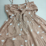 Angels by the Sea Hawaii エンジェルズバイザシー パイナップル柄 ストライプ レーヨン キャミソール ワンピース ピンク レディース【中古】6-0611S∞
