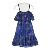 Angels by the Sea Hawaii エンジェルズバイザシー パイナップル柄 ストライプ レーヨン キャミソール ワンピース ブルー レディース【中古】6-0611S∞