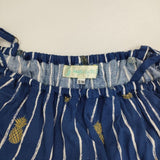 Angels by the Sea Hawaii エンジェルズバイザシー パイナップル柄 ストライプ レーヨン キャミソール ワンピース ブルー レディース【中古】6-0611S∞