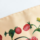 GUCCI フルーツ柄 スカーフ シルク 大判 スカーフ ピンクベージュ レディース グッチ【中古】6-0223G◎