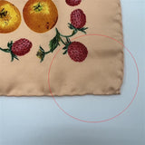 GUCCI フルーツ柄 スカーフ シルク 大判 スカーフ ピンクベージュ レディース グッチ【中古】6-0223G◎