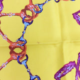 GUCCI チェーン ホースビット シルク スカーフ イエロー 多色 レディース グッチ【中古】6-0223G◎