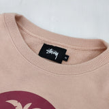 STUSSY ヤシの木 プリント ロゴ サイズM クルーネック スウェット ピンク レディース ステューシー【中古】6-0328M♪
