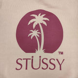 STUSSY ヤシの木 プリント ロゴ サイズM クルーネック スウェット ピンク レディース ステューシー【中古】6-0328M♪