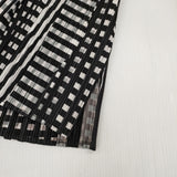 PLEATS PLEASE ISSEY MIYAKE 総柄 プリーツ ボタンレス カーディガン P33-JO852 サイズ3 ジャケット ブラック ホワイト レディース プリーツプリーズ【中古】6-0317M♪