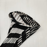 PLEATS PLEASE ISSEY MIYAKE 総柄 プリーツ ボタンレス カーディガン P33-JO852 サイズ3 ジャケット ブラック ホワイト レディース プリーツプリーズ【中古】6-0317M♪