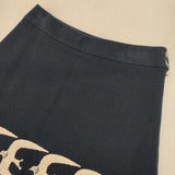 mina perhonen go! Qa5774 刺繍 台形 qa5774 コットン サイズ38 スカート ネイビー レディース ミナペルホネン【中古】6-0330M∞