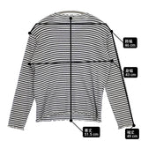 bulle de savon フリル ボーダー コットン 長袖Ｔシャツ カットソー ロンＴ ブルー ホワイト レディース ビュルデサボン【中古】6-0328M♪