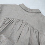 nest Robe 高密度ブラックリネンギャザーブラウス 01183-2009 ブラウス シャツ ベージュ レディース ネストローブ【中古】6-0516M∞