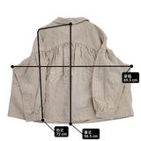 nest Robe 高密度ブラックリネンギャザーブラウス 01183-2009 ブラウス シャツ ベージュ レディース ネストローブ【中古】6-0516M∞