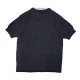 homspun 222-7891 ウール 半袖 セーター ニット 濃紺 ネイビー レディース ホームスパン【中古】6-0718T∞