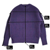 homspun シェットランドジップアップカーディガン 定価35200円 232-7898 ニット カーディガン パープル レディース ホームスパン【中古】6-0207T♪