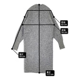 HYKE ノーカラーメランジウールニットロングカーディガン 172-11115013 サムホール カーディガン グレー レディース ハイク【中古】6-0718T∞