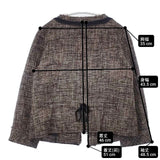 bulle de savon ツイード オケージョン ノーカラージャケット グレー ブラウン レディース ビュルデサボン【中古】6-0718T∞
