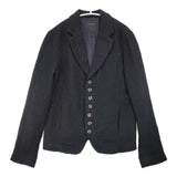 pas de calais ウールリネン グレンチェック 製品洗い ジャケット ブラック レディース パドカレ【中古】6-0718T∞