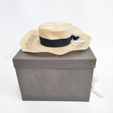 mina perhonen ヒトミシノヤマ 麦わら帽子 ストローハット ハット ベージュ レディース ミナペルホネン【中古】6-0214S◎